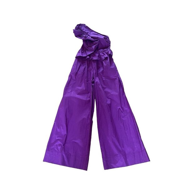 NEW ULLA JOHNSON Solana One Shoulder Wide leg Jumpsuit Color Orchid Size 4 - Picture 10 of 15